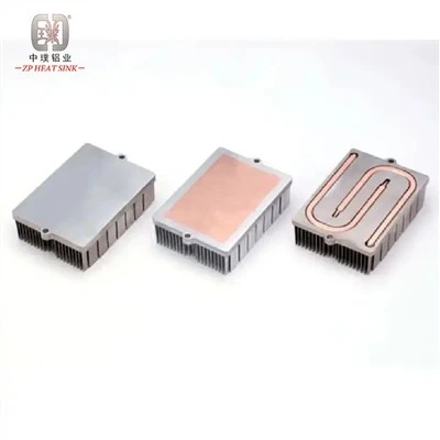 Dissipatore di calore per tubo di calore in alluminio estruso con tubo di rame